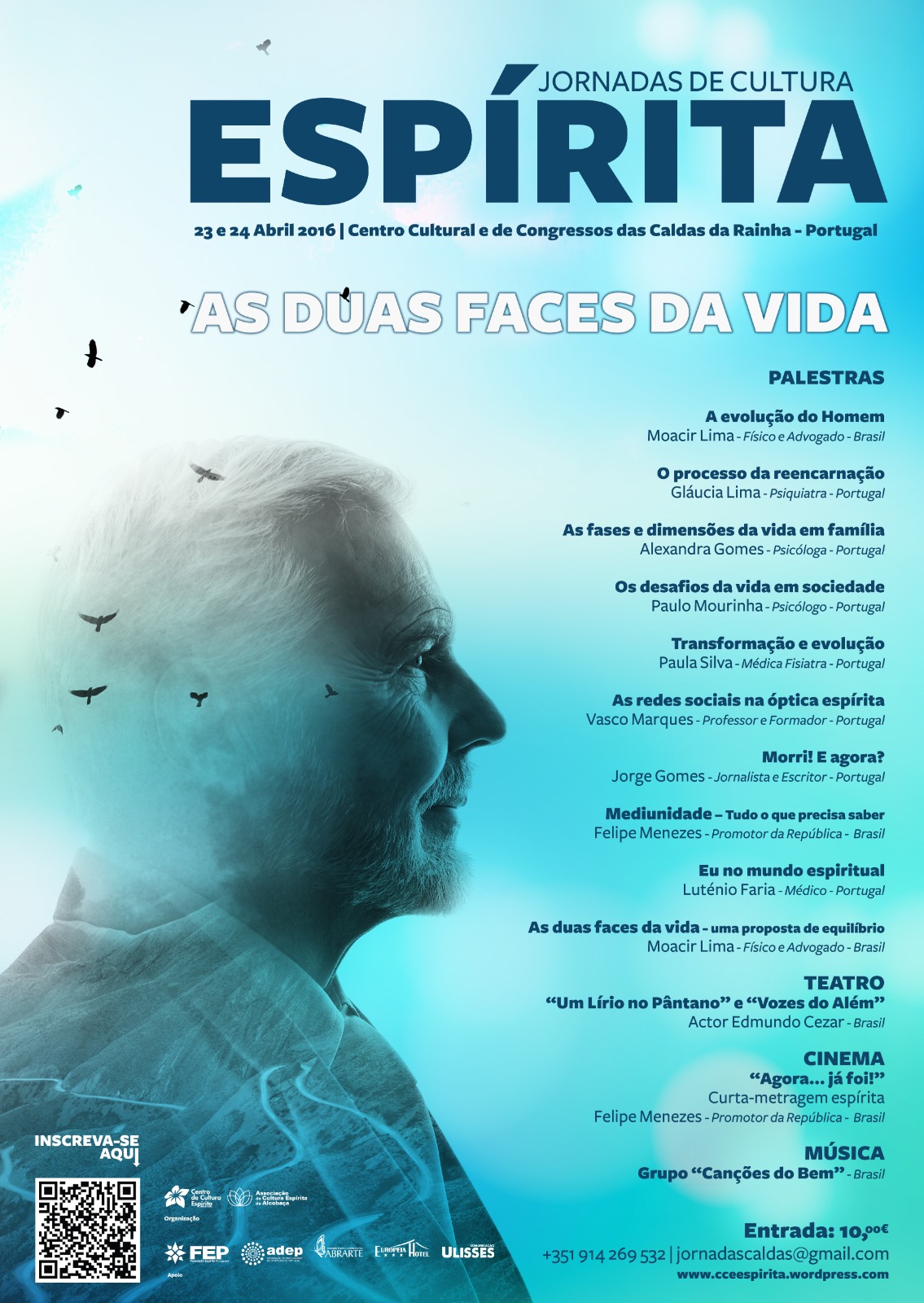 Cartaz das Jornadas de Cultura Espírita 2016 — As duas faces da vida