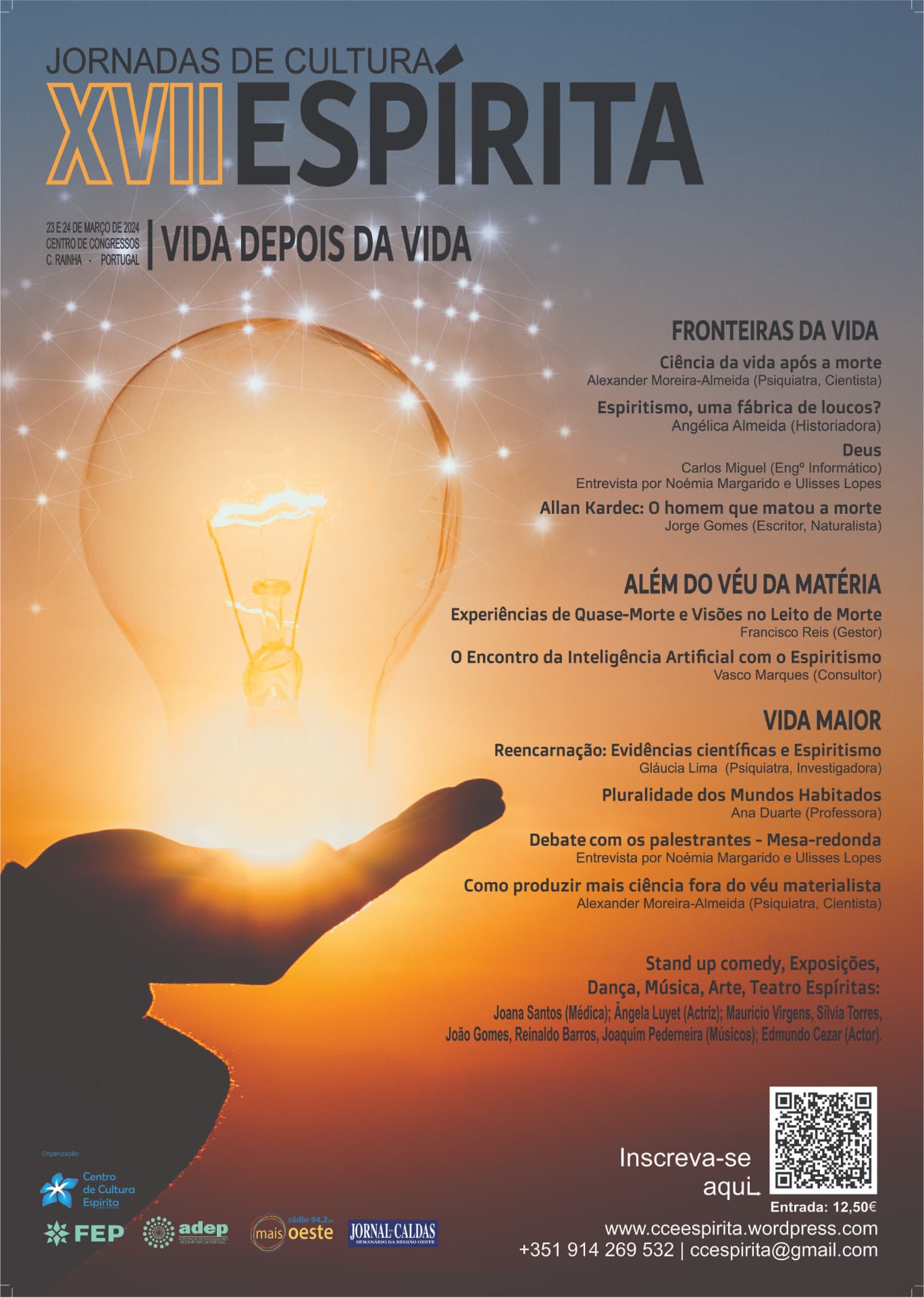 Cartaz das Jornadas de Cultura Espírita 2024 — Vida depois da Vida