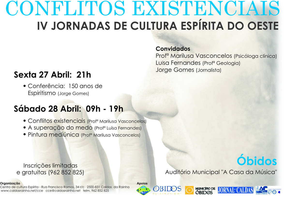 Cartaz das Jornadas de Cultura Espírita 2007 — Conflitos Existenciais e a Superação do Medo