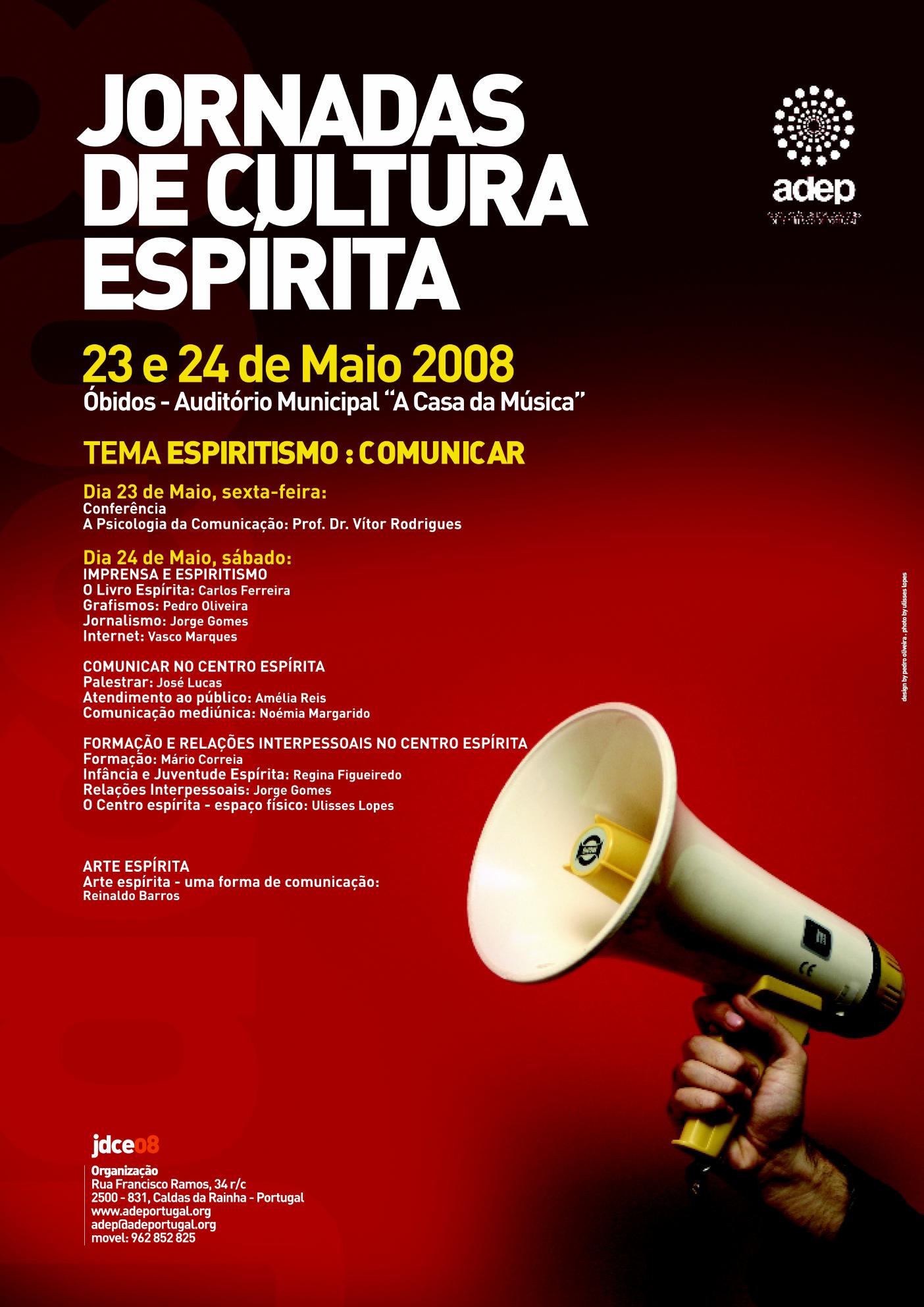 Cartaz das Jornadas de Cultura Espírita 2008 — Espiritismo: Comunicar