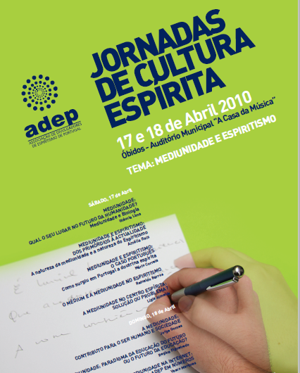 Cartaz das Jornadas de Cultura Espírita 2010 — Mediunidade e Espiritismo